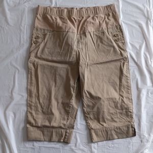 3/$30 Oh Baby by Motherhood maternity capris khaki belly band
